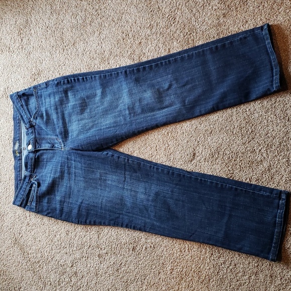 Lee Jeans, Relaxed Fit, Straight Leg, Women's Petite Size 12 Dark Wash - Picture 2 of 6